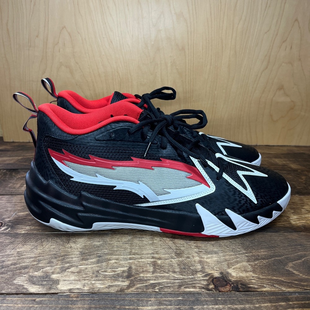 Puma Scoot Zeros O.D.D. City Black Red White Basketball Shoes 310901-01 Mens 12